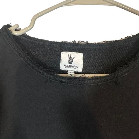 Flex Gang Black Logo Graphic Loose Fit Long Sleeve Pullover Sweatshirt Men Sz L - Picture 7 of 9